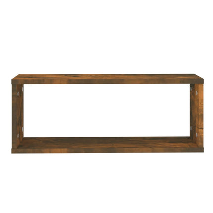 Vägghyllor 2 st rökfärgad ek 60x15x23 cm konstruerat trä