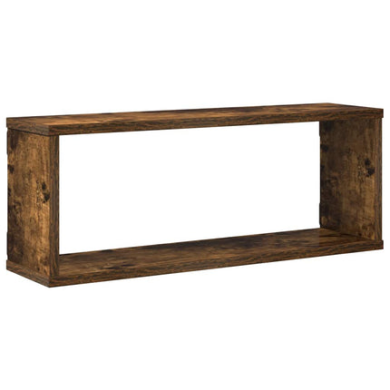 Vägghyllor 4 st rökfärgad ek 60x15x23 cm konstruerat trä