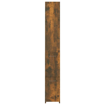 Badrumsskåp rökfärgad ek 25x26,5x170 cm konstruerat trä