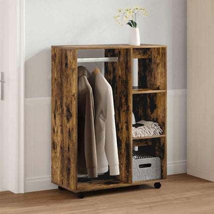 Garderob rökfärgad ek 80x40x110 cm konstruerat trä