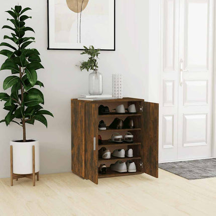 Skoställ rökfärgad ek 60x35x70 cm konstruerat trä