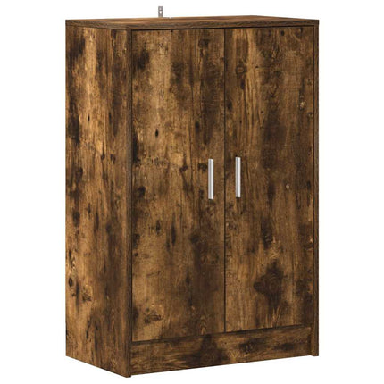 Skoställ rökfärgad ek 60x35x92 cm konstruerat trä