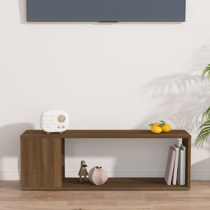 Tv-bänk brun ek 100x24x32 cm konstruerat trä