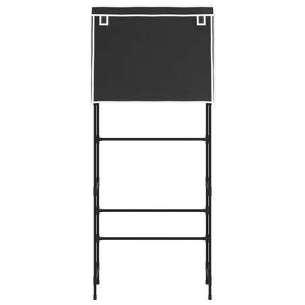 Hylla för tvättmaskin med 2 hyllplan svart 71x29,5x170,5cm järn