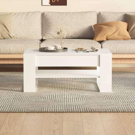 Soffbord vit 102x55x45 cm konstruerat trä