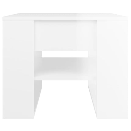 Soffbord vit högglans 55,5x55x45 cm konstruerat trä