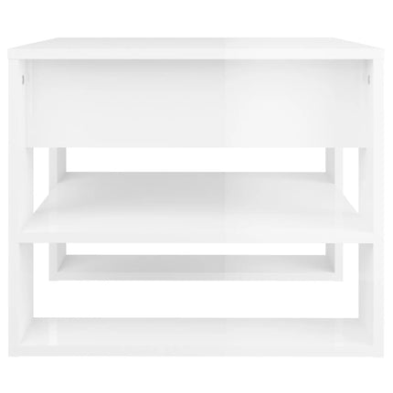 Soffbord vit högglans 55,5x55x45 cm konstruerat trä