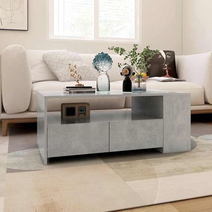 Soffbord betonggrå 102x55x42 cm konstruerat trä