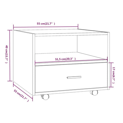 Soffbord sonoma-ek 55x55x40 cm konstruerat trä
