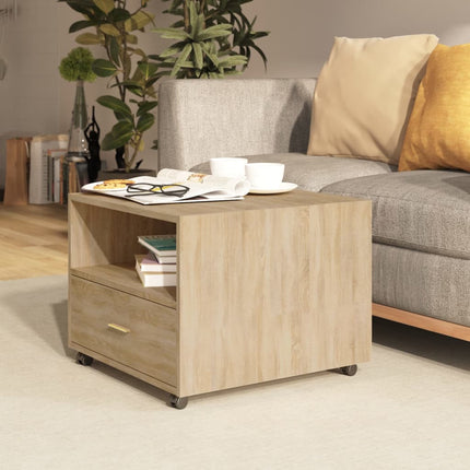 Soffbord sonoma-ek 55x55x40 cm konstruerat trä