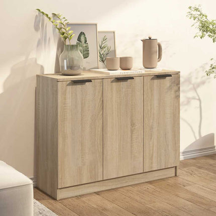 Skänk sonoma-ek 90,5x30x70 cm konstruerat trä