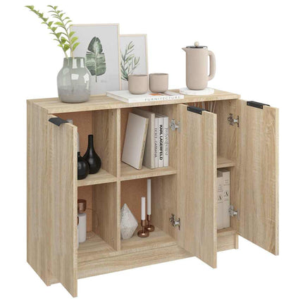 Skänk sonoma-ek 90,5x30x70 cm konstruerat trä