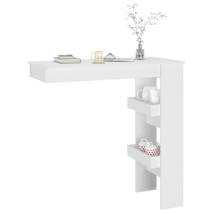 Barbord väggmonterat vit 102x45x103,5 cm konstruerat trä
