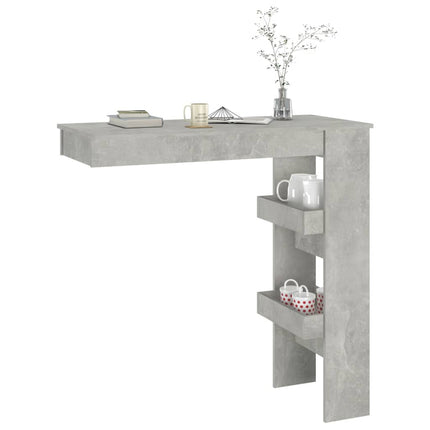 Barbord väggmonterat betonggrå 102x45x103,5 cm konstruerat trä