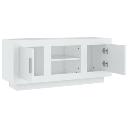 Tv-bänk vit 102x35x45 cm konstruerat trä