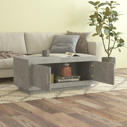 Soffbord betonggrå 102x50x45 cm konstruerat trä