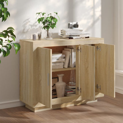 Skänk sonoma-ek 92x35x75 cm konstruerat trä