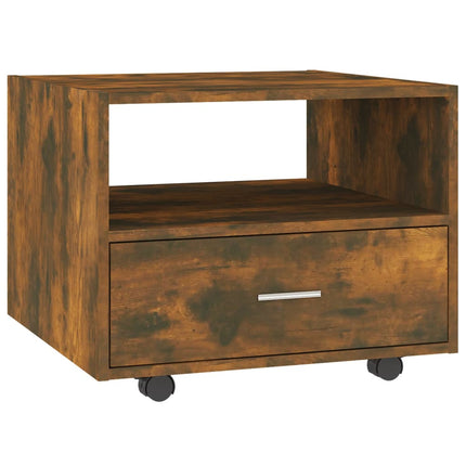 Soffbord rökfärgad ek 55x55x40 cm konstruerat trä