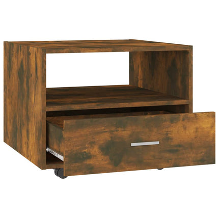 Soffbord rökfärgad ek 55x55x40 cm konstruerat trä