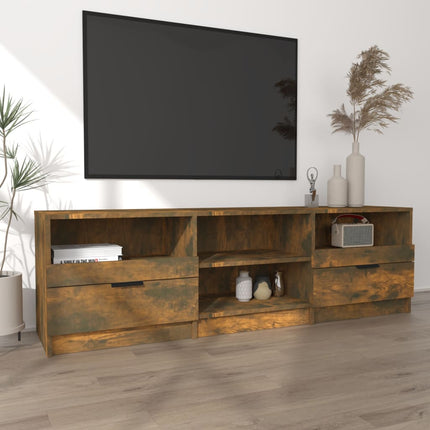 Tv-bänk rökfärgad ek 150x33,5x45 cm konstruerat trä