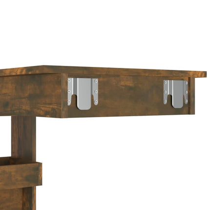 Barbord väggmonterat rökfärgad 102x45x103,5 cm konstruerat trä