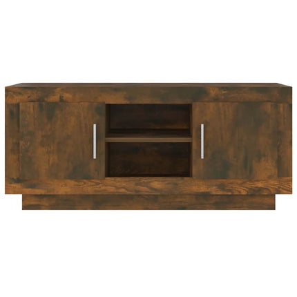 Tv-bänk rökfärgad ek 102x35x45 cm konstruerat trä