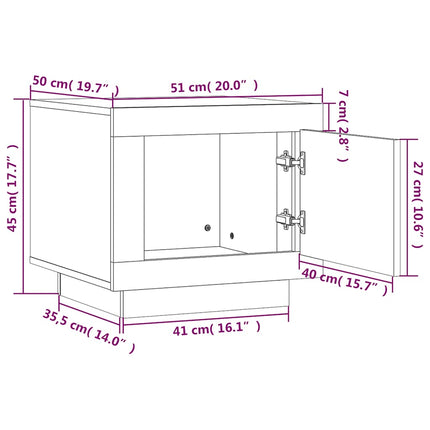 Soffbord brun ek 51x50x45 cm konstruerat trä