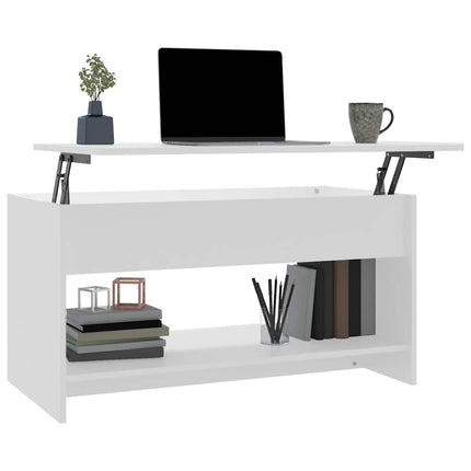 Soffbord vit 102x50x52,5 cm konstruerat trä
