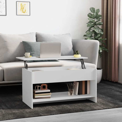 Soffbord vit 102x50x52,5 cm konstruerat trä