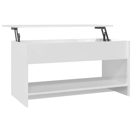 Soffbord vit högglans 102x50x52,5 cm konstruerat trä