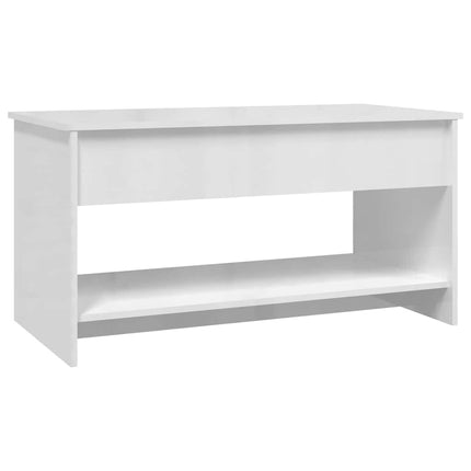 Soffbord vit högglans 102x50x52,5 cm konstruerat trä