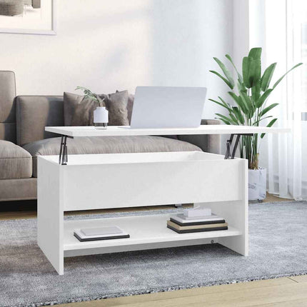 Soffbord vit 80x50x40 cm konstruerat trä