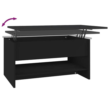 Soffbord svart 80x50x40 cm konstruerat trä