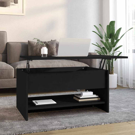 Soffbord svart 80x50x40 cm konstruerat trä
