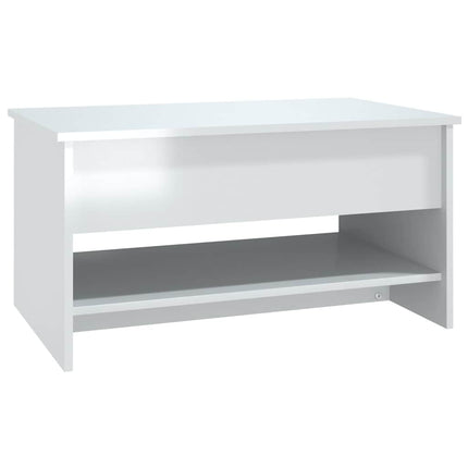 Soffbord vit högglans 80x50x40 cm konstruerat trä