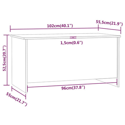 Soffbord sonoma-ek 102x55,5x52,5 cm konstruerat trä