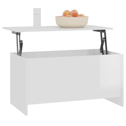 Soffbord vit högglans 102x55,5x52,5 cm konstruerat trä