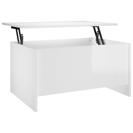 Soffbord vit högglans 80x55,5x41,5 cm konstruerat trä