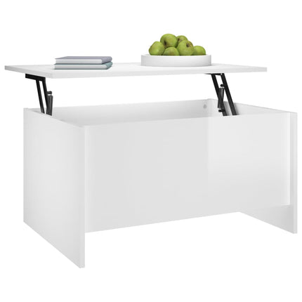 Soffbord vit högglans 80x55,5x41,5 cm konstruerat trä