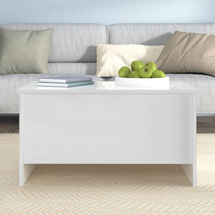 Soffbord vit högglans 80x55,5x41,5 cm konstruerat trä