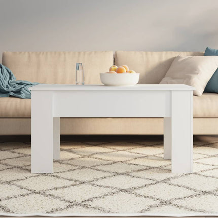 Soffbord vit 101x49x52 cm konstruerat trä