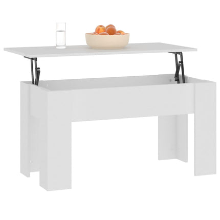 Soffbord vit 101x49x52 cm konstruerat trä