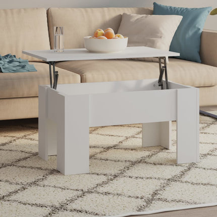 Soffbord vit 79x49x41 cm konstruerat trä