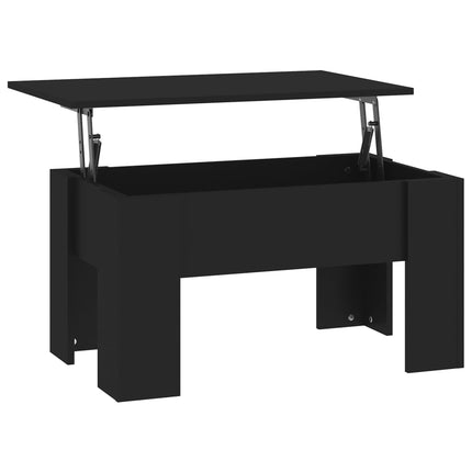 Soffbord svart 79x49x41 cm konstruerat trä