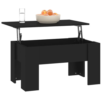 Soffbord svart 79x49x41 cm konstruerat trä
