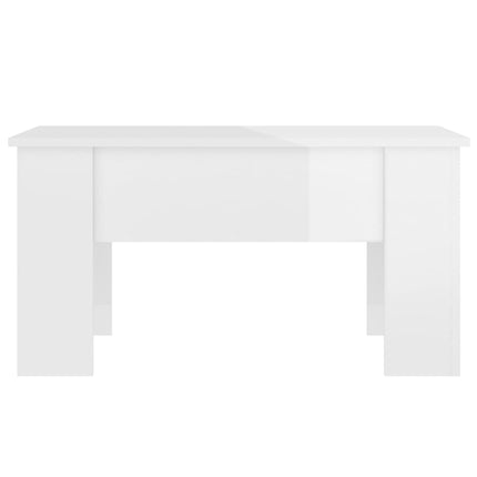 Soffbord vit högglans 79x49x41 cm konstruerat trä