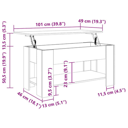 Soffbord vit högglans 101x49x52 cm konstruerat trä