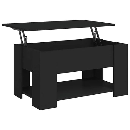 Soffbord svart 79x49x41 cm konstruerat trä