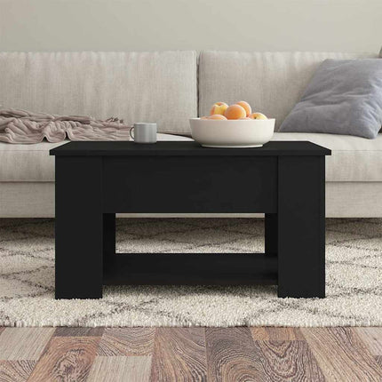 Soffbord svart 79x49x41 cm konstruerat trä