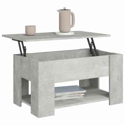 Soffbord betonggrå 79x49x41 cm konstruerat trä
